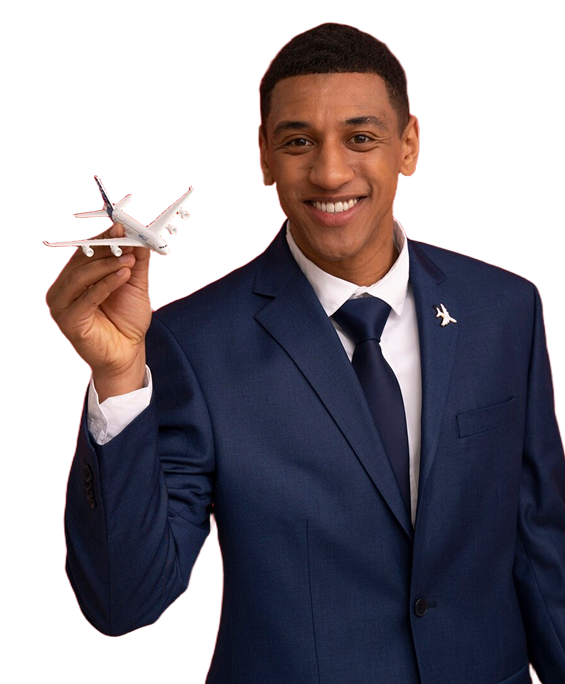 Man holding plane